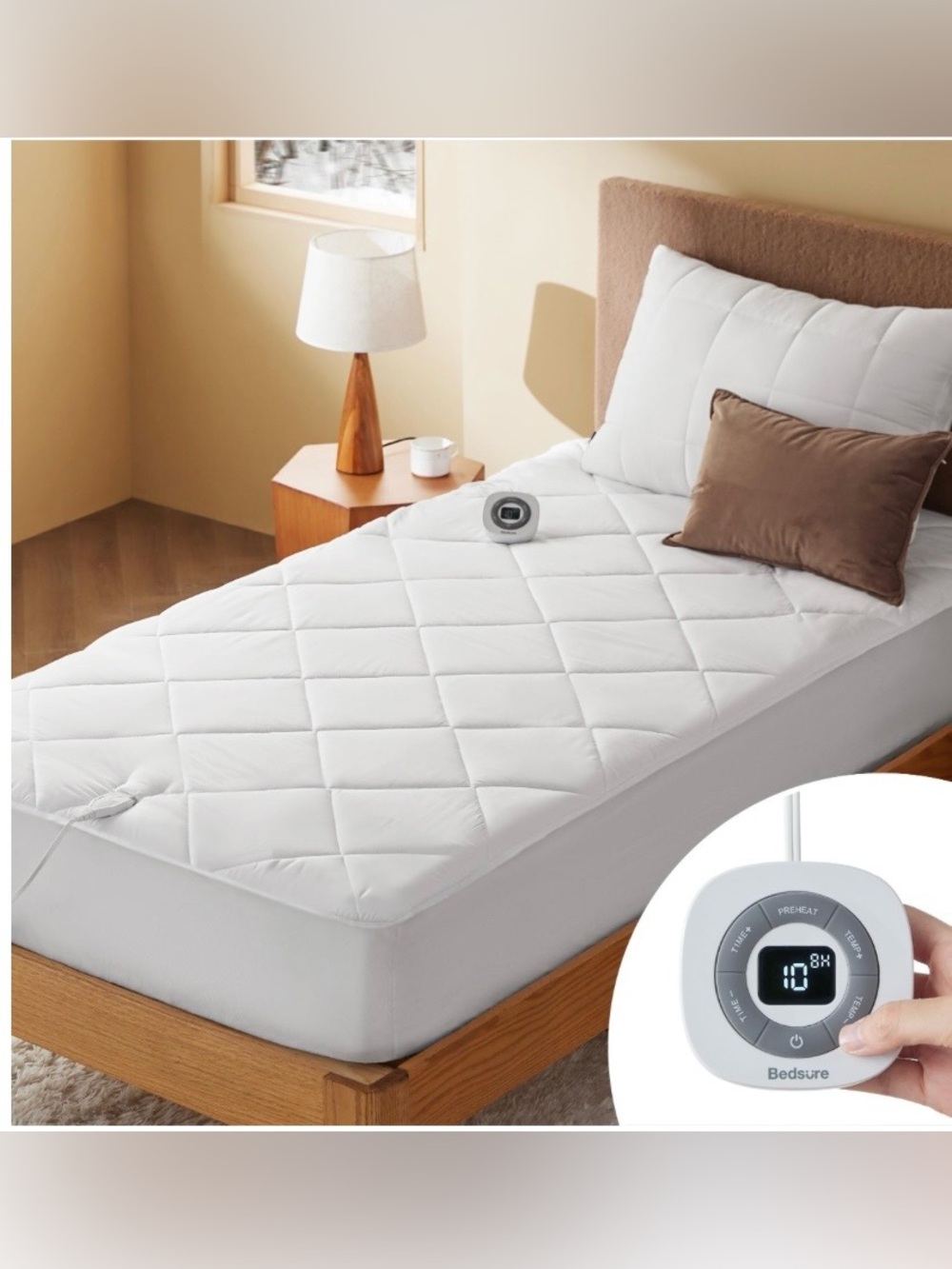 WHITE Heated Mattress Pad with Remote -FULL